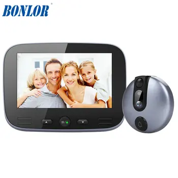 

1 Set 2MP Intelligent Door Bell IR LED 4.3 inch colorful Monitor Peephole Security Camera Smart Home intercom system use battery