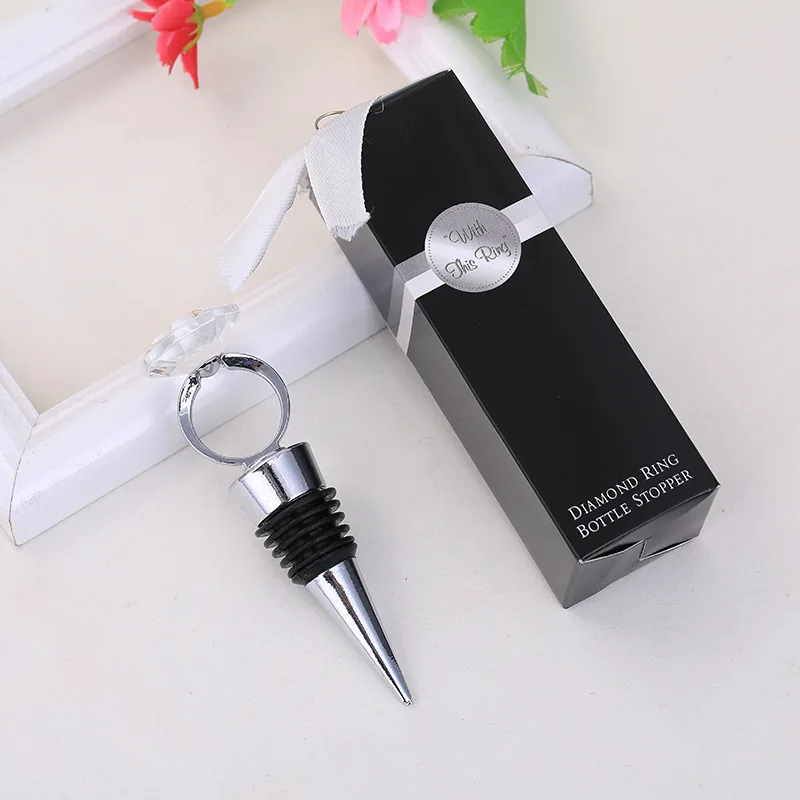 Mrosaa Wine Cork Diamond Ring Corkscrew Wine Bottle Stopper with Case