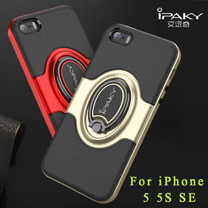 IPaky Коке для iPhone se чехол силиконовый держатель кольцо 5S PU кожаный 5 5se случаях 4 0 |