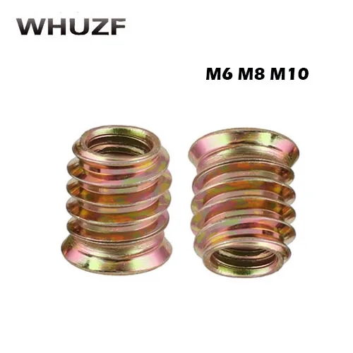 

20Pcs M6 M8 M10 Zinc Alloy Iron Inside And Outside Teeth Carbon Steel Hex Socket Drive Insert Nuts Threaded For Wood Furniture