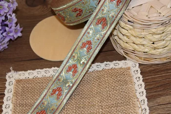 

5yards/lot wide 3cm Woven Jacquard Ribbon classical totem design curtain and clothing accessory LS-9912