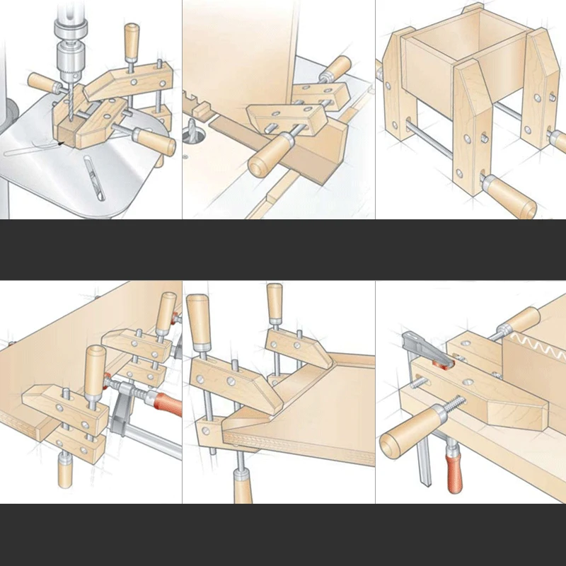 Деревянный Ручной винтовой зажим 6 дюймов Деревообработка углеродистая сталь шпинделей зажимы дома DIY для различной формы