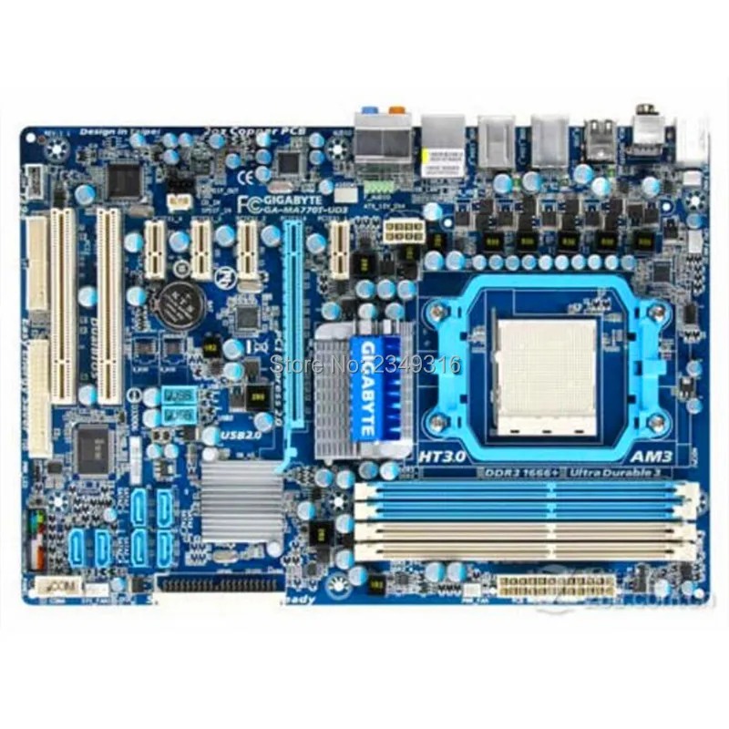 

original Used Desktop motherboard For Gigabyte GA-MA770T-UD3 MA770T-UD3 770 Support Socket AM3 Maximum DDR3 16GB 4*SATAII ATX