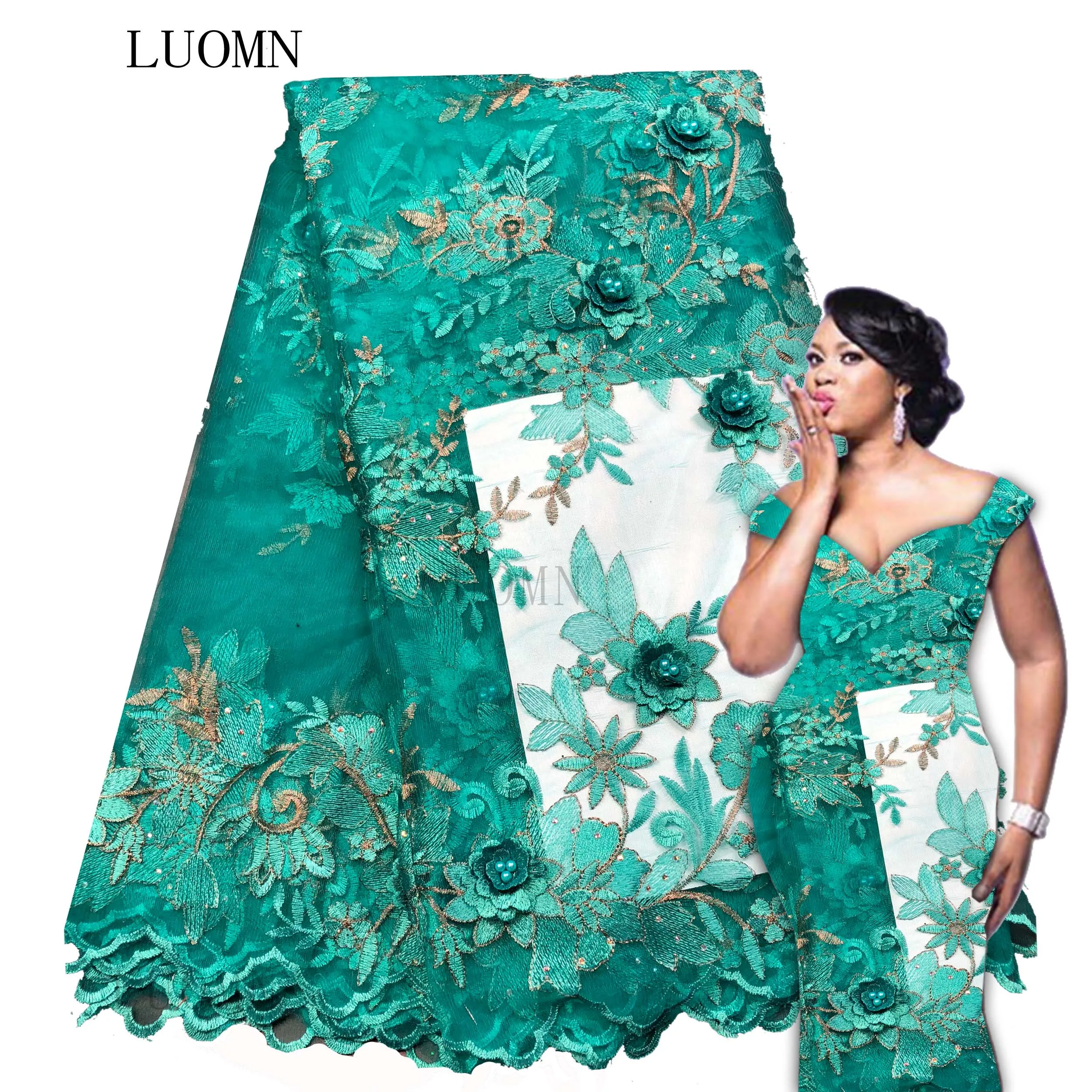 2019 High Quality Rhinestone Guipure African Lace Fabric Embroidered Wedding Decoration French Nigerian Fabrics | Дом и сад