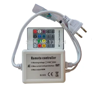 

AC110V 220V 3 circuits 6A 600W 20Key IR Remote wireless High voltage RGB LED Controller, LED Strip Light Rope Light Controller