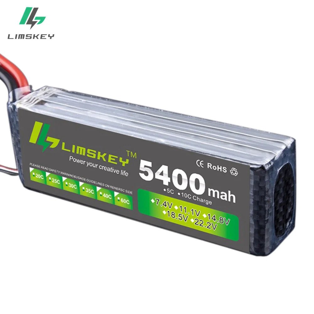 Limskey Drone Battery 3S Lipo Battery 11.1V 5400MAH 30C MAX 60C AKKU LiPo RC Battery For Rc Helicopter Car Boat 3S Lipo 11.1 Limskey Drone Battery 3S Lipo Battery 11.1V 5400MAH 30C MAX 60C AKKU LiPo RC Battery For Rc Helicopter Car Boat 3S Lipo 11.1
