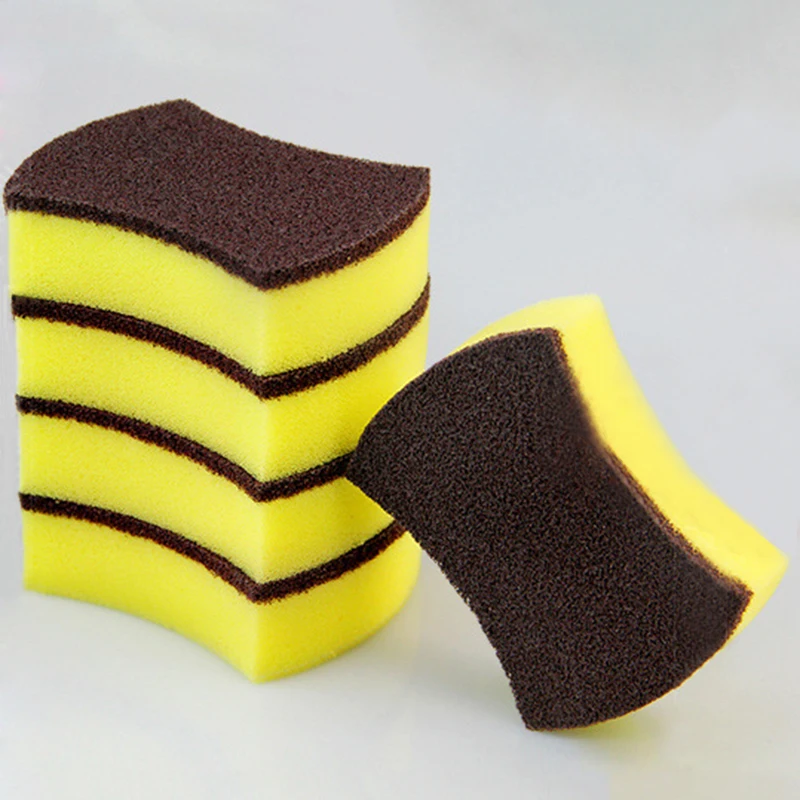 10pcs/lot Wave Style Cleaning Sponge Kitchen Double Sided Microfiber