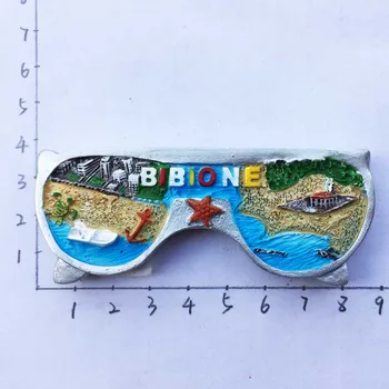 

Italy Bibione creative sunglasses seaside scenery tourist souvenirs magnetic stickers refrigerator stickers
