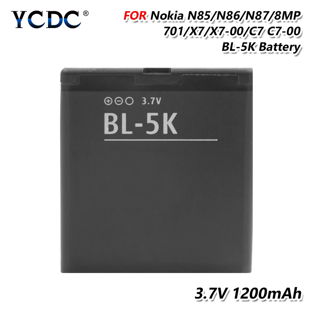 Литиевая батарея 3,7 V 1200MAh перезаряжаемая литиевая BL-5K BL 5K BL5K батарея для телефона Nokia N85 N86 8MP N87 2610S 701 Oro