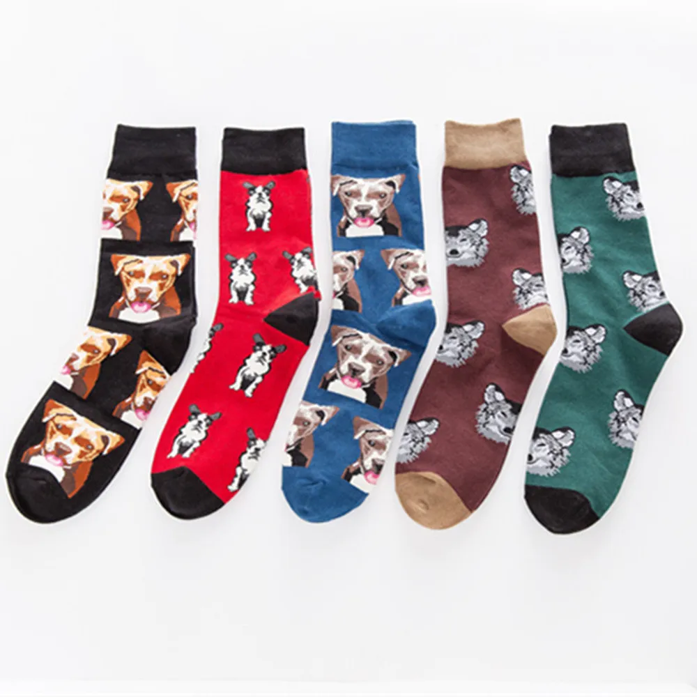 Для мужчин Красочные осень собака Носки в трубке Повседневная коттоновые Носки Один размер Для женщин Harajuku теплые гетры Носки #82805