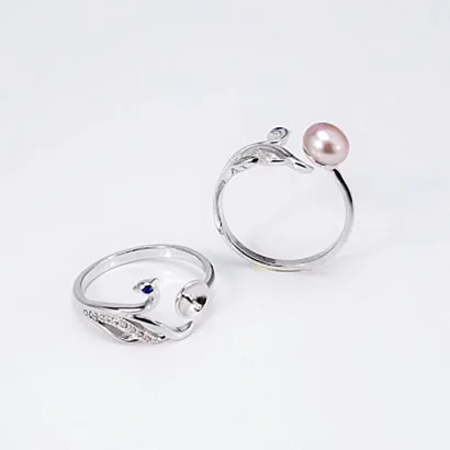 Перламутровые кольца, кольцо из стерлингового серебра 925 пробы, Монтажное кольцо, пустые DIY ювелирные изделия, более 30 стилей, подарок DIY PR033 - Цвет основного камня: R222
