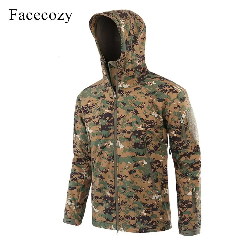 Facecozy для мужчин водонепроницаемые походные куртки Военная Тактическая ветрозащитная куртка софтшелл Кемпинг Охота камуфляж indbreak - Цвет: Jungle Digital