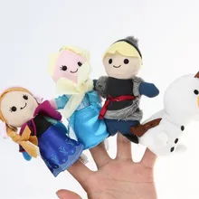 Горячая Высококачественная плюшевая кукла пальчиковые куклы 4 шт./компл. Анна, Эльза, Кристофф и Олаф детские игрушки кукольный театр для детей