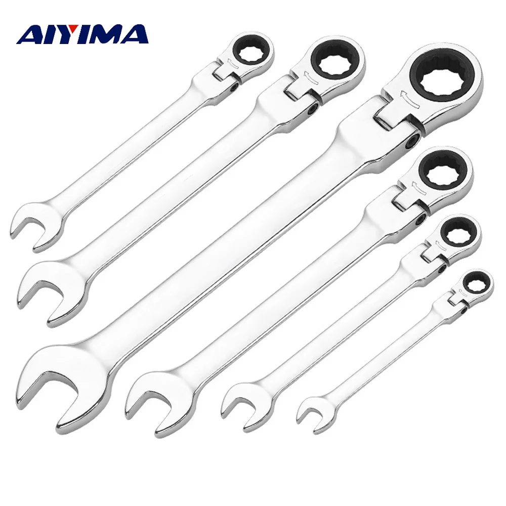 

AIYIMA 6-24MM Activities Ratchet Wrench Set flexible Open End Wrenches Repair Tool To Bike Torque Wrench Spanner Box End Wrenchs