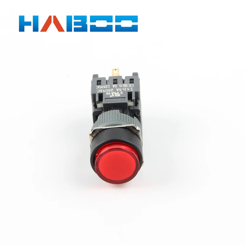 

10pcs packing HABOO dia.16mm on-off push button switch 3NO+3NC contacts latching electrical switch 5A 250V