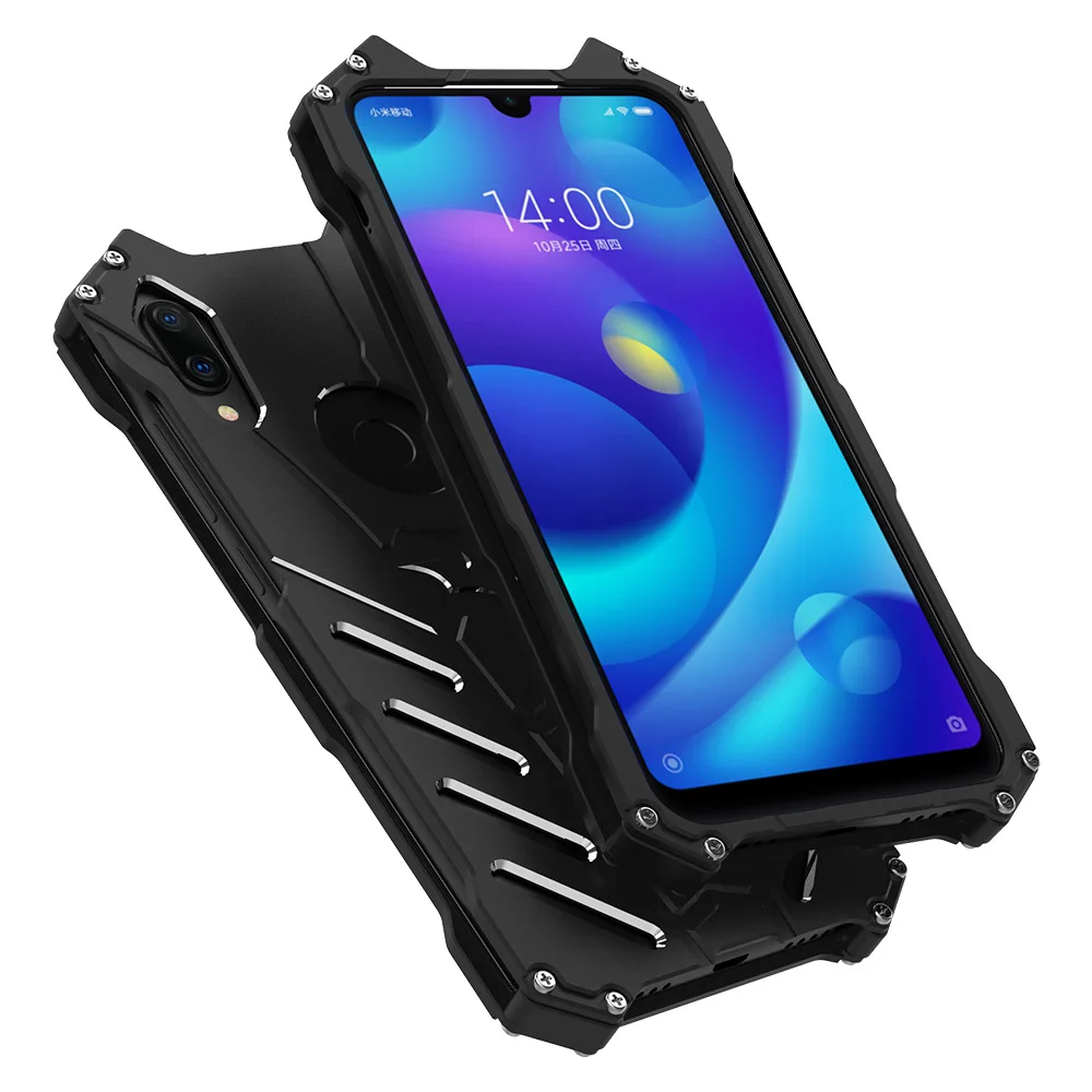 

Luxury Metal Armor Case For xiaomi mi 9 8 se 5S 5C play MAX 2 3 Black Shark 2 Aluminum Batman Back Cover for xiaomi case