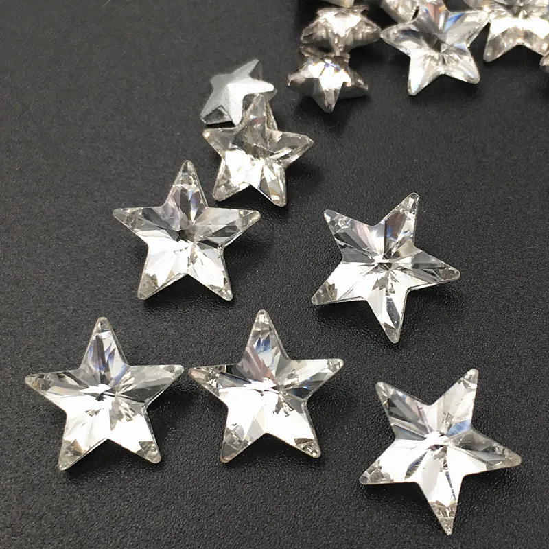 

Super Shining White Five-pointed Stars Pointback Glass Crystal Rhinestones DIY Headpiece Jewelry/Phone DIY/Clothing Accessories