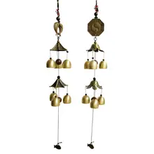 Ветряной колокольчик медный дворовый садовый декор сплетенная рыба узор металлический Колокольчик колокольчик украшение дома храма японский колокольчик