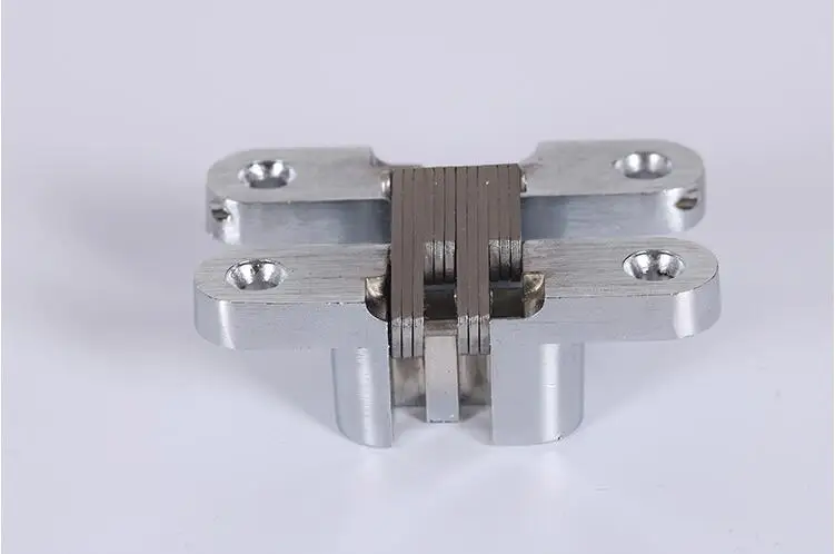 Stainless Steel Hidden Hinges 69X16MM three dimensional Adjustable Invisible Concealed Door Hinges for Folding Door 2pcs