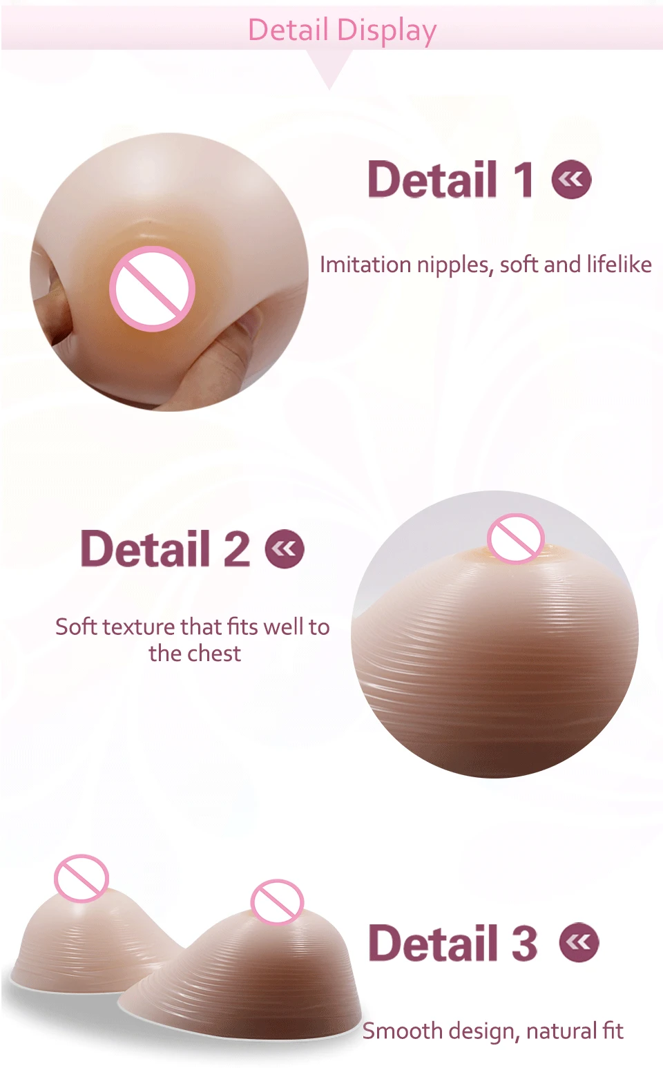 Komaynaly Silicone Fake Breast Water Drop Mastectomy Prosthesis Enhancers Forms (6)