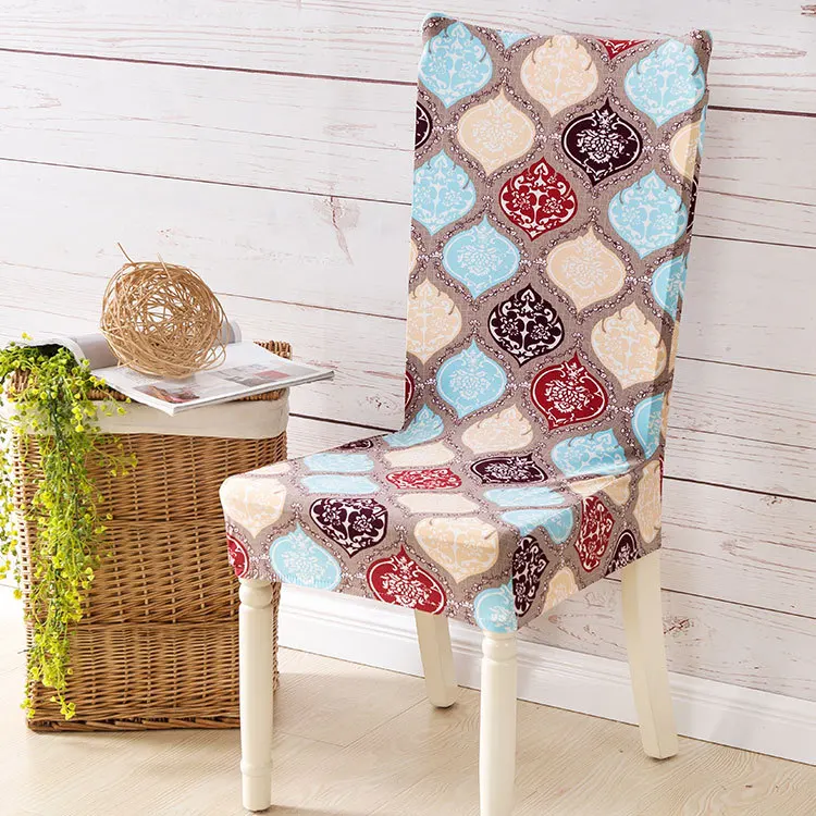 Elegant Flowers Chair Cover Spandex Polyester Stretch Washable Dining
