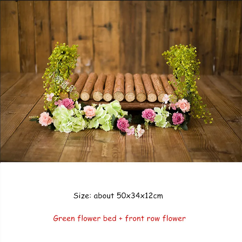 Studio Photography Props Vintage Wood Flower Bed Newborn Photography Props for Girl for Photo Shoot Props Fotografia Infantil