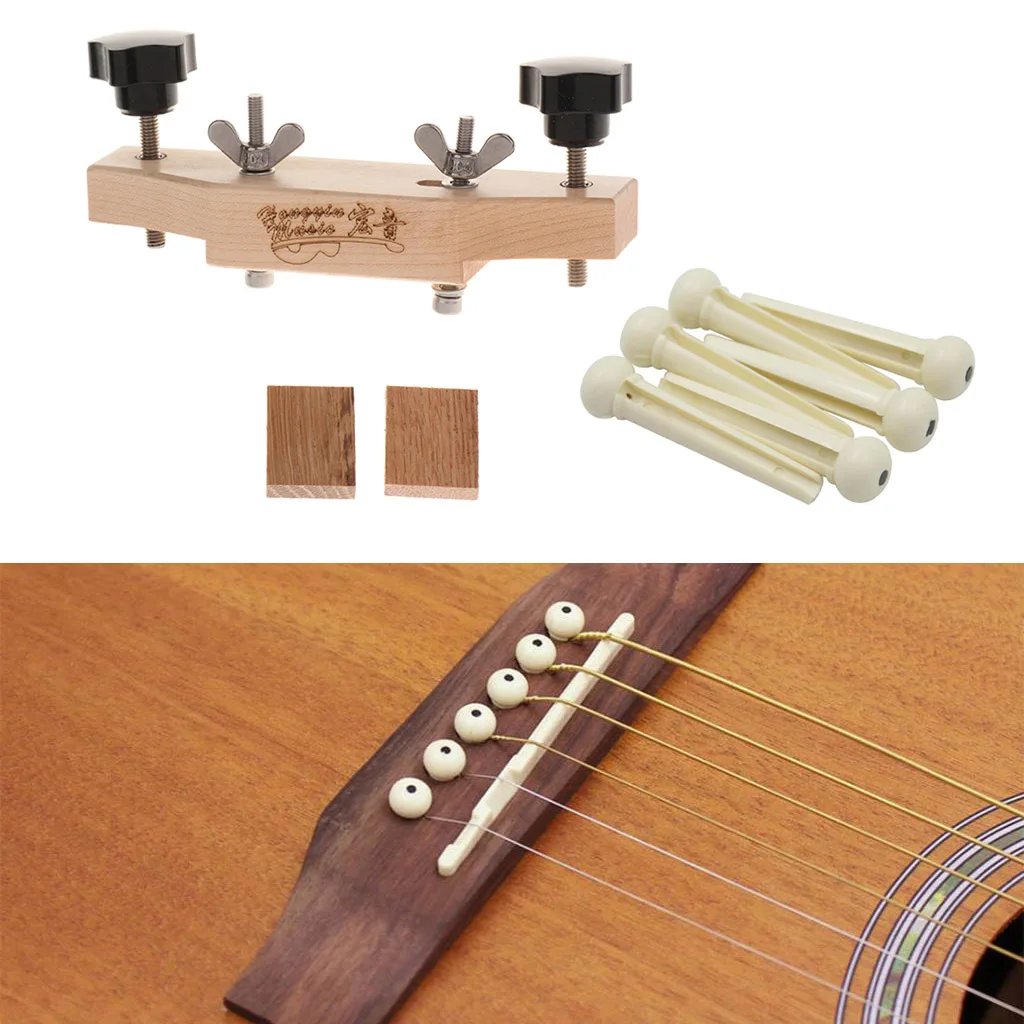 Acoustic Guitar Bridges Install Clamp & Bridge Pins String Pegs Repair