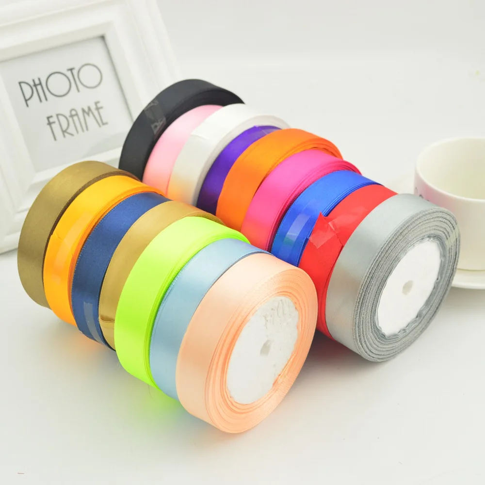 

20mm/2cm Silk Satin Ribbon 25 Yards 22 Meters Wedding Party Decoration diy handmade Gift Wrapping Christmas New Year Supplies