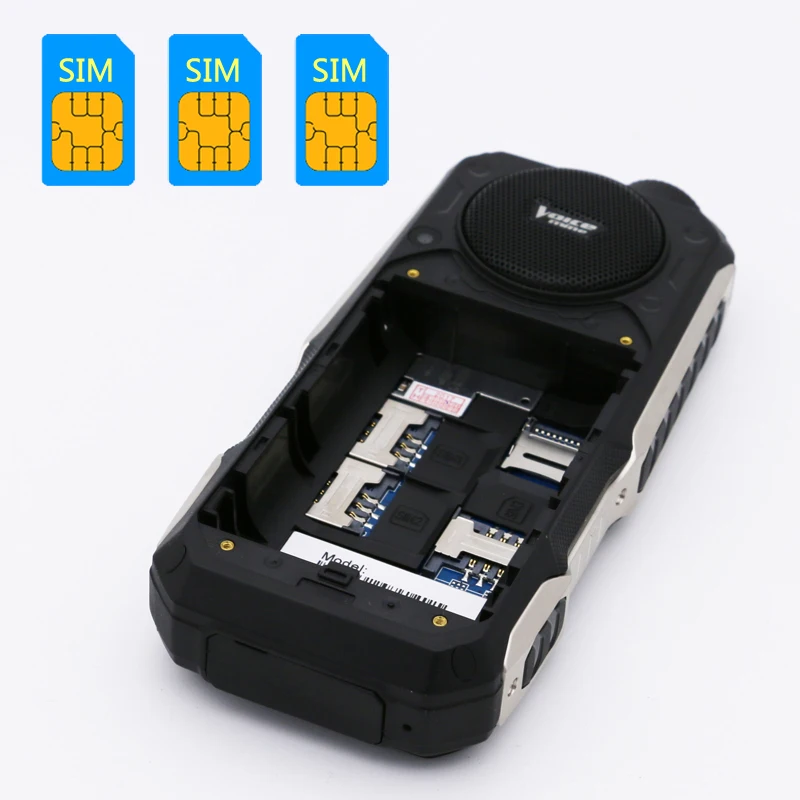 M3 Big Display Three 3 SIM Card 3 Standby Big Voice Fast Dialing Mobile Phone Tachograph FM Power Bank Cellphone P181