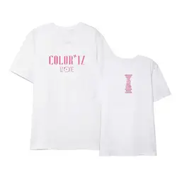 Kpop IZONE дебютный альбом COLORIZ концерт корейский короткий рукав Футболка рубашки Харадзюку для мужчин и женщин топы корректирующие уличная