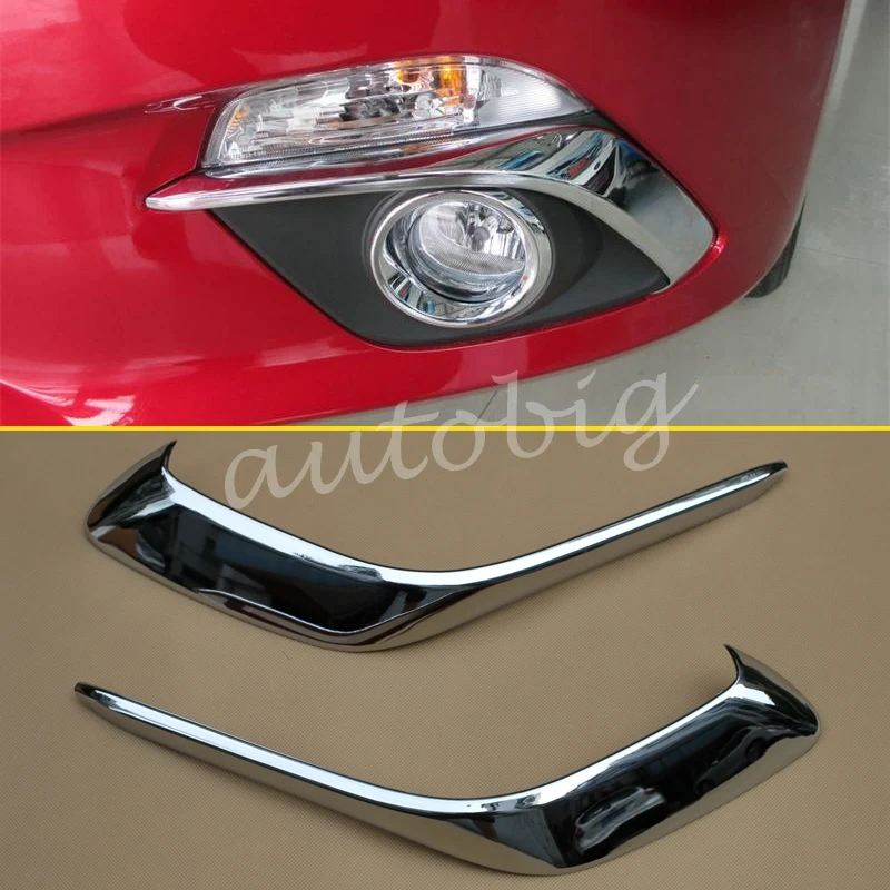 Chrome Front Fog Light Cover FOR Mazda3 2014 2015 2016 Mazda 3 BM