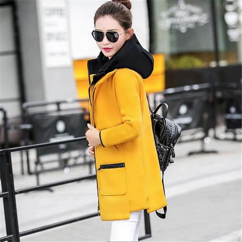 Сезон осень-зима женская одежда модный молодой женщины и бархат высокого качества женские плотное Пальто Куртка с капюшоном B041
