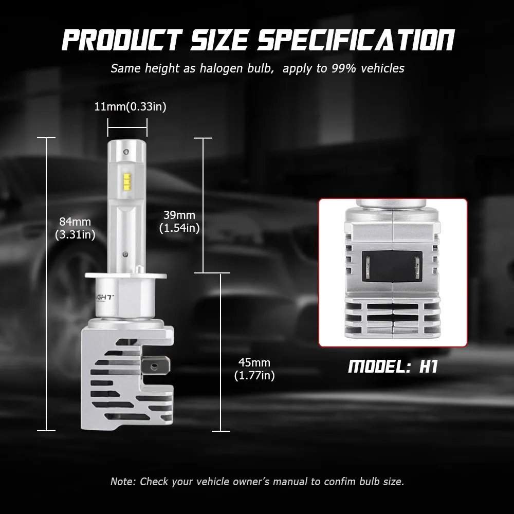 NOVSIGHT супер мини H4 Led H7 автомобильные лампы для передних фар H11 H8 H9 H16JP 9005 9006 H1 H3 55 Вт 10000LM 6000K 12V авто фары