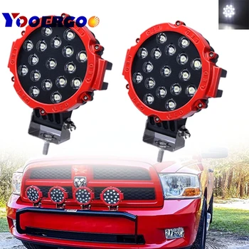 

1pcs 7inch 51w Flood waterproof CE RoHS high power 4x4 offroad car 7" 51w led work light spot beam Red/Black