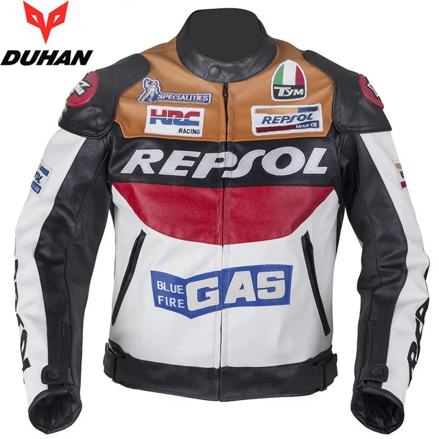 Новинка года DUHAN moto Racing куртки moto rbike GP REPSOL moto rcycle Riding кожаная куртка высшего качества из искусственной кожи - Цвет: Оранжевый
