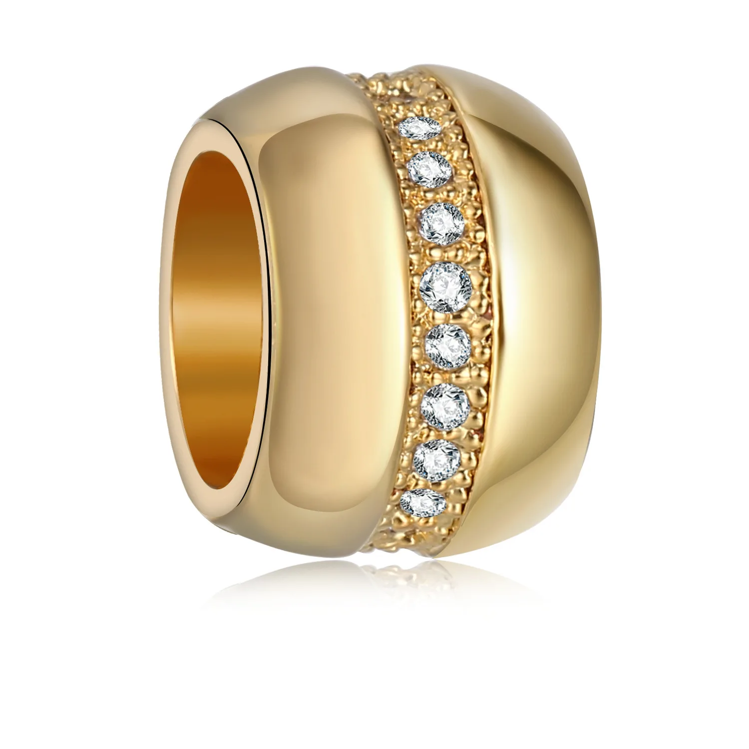 Romantic gold crystal Charm Fit Pandora Bracelet Necklace DIY beads