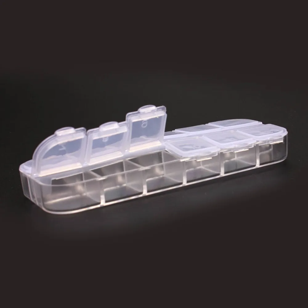 

Plastic 12 Slots Jewelry( Adjustable) Tool Box Case Craft Organizer carrying cases Storage Beads jewelry finding boxes