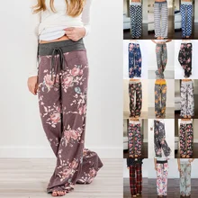 *#Best Price Women's Pants Loose Floral Print Drawstring Casual Wide Leg Pants Female Summer Trousers Long Fashion Sweatpants Plus Size D20 *#Best Price Women's Pants Loose Floral Print Drawstring Casual Wide Leg Pants Female Summer Trousers Long Fashion Sweatpants Plus Size D20