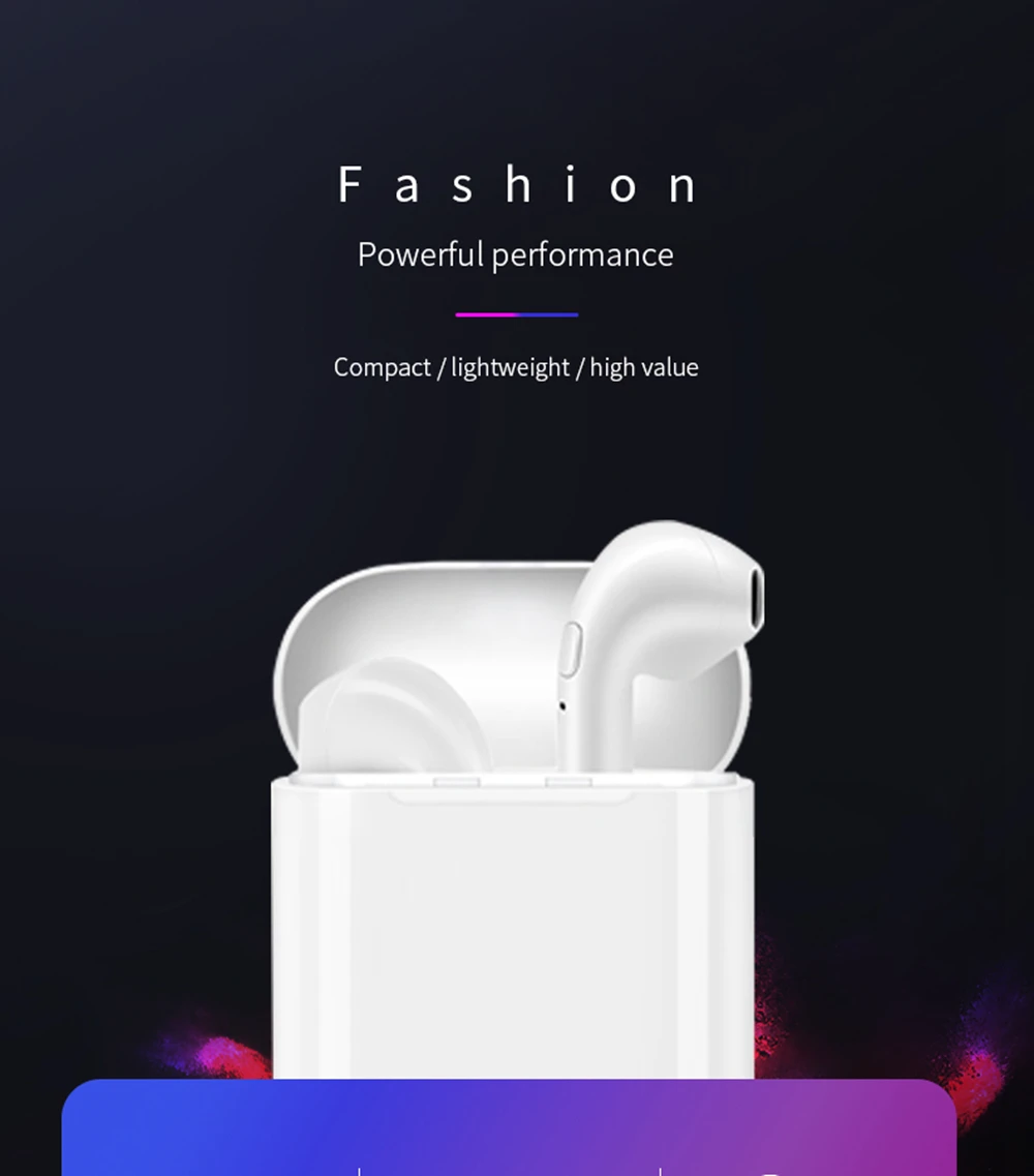 Беспроводные наушники Bluetooth 4,2 i7S, спортивные умные наушники с зарядным устройством, наушники для iPhone, samsung, huawei, Android