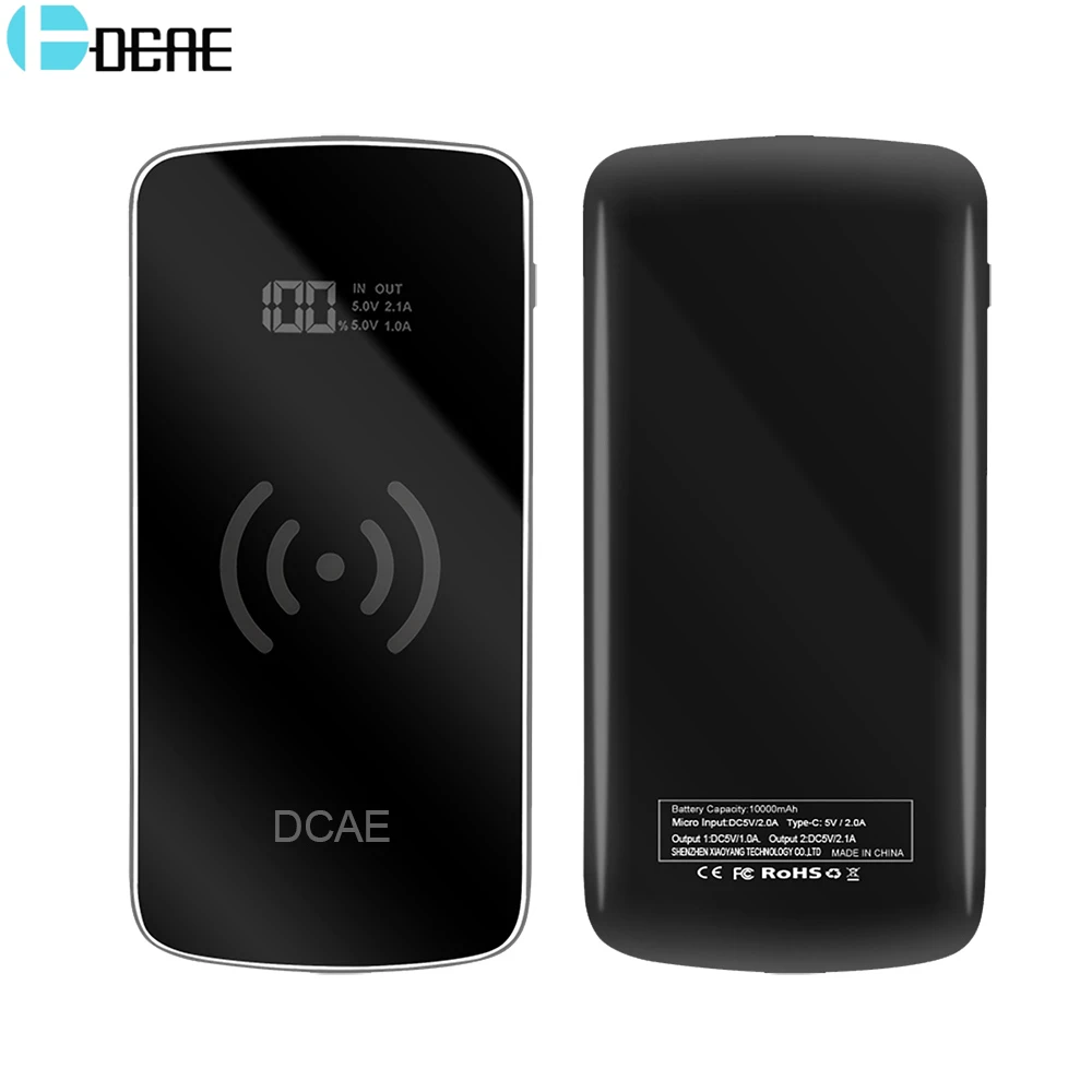 

DCAE Qi Wireless Charger 10000mAh 2 USB Power Bank Fast Charging Pad for iPhone XS Max XR X 8 Samsung Note 8 9 S9 S8 PowerBank