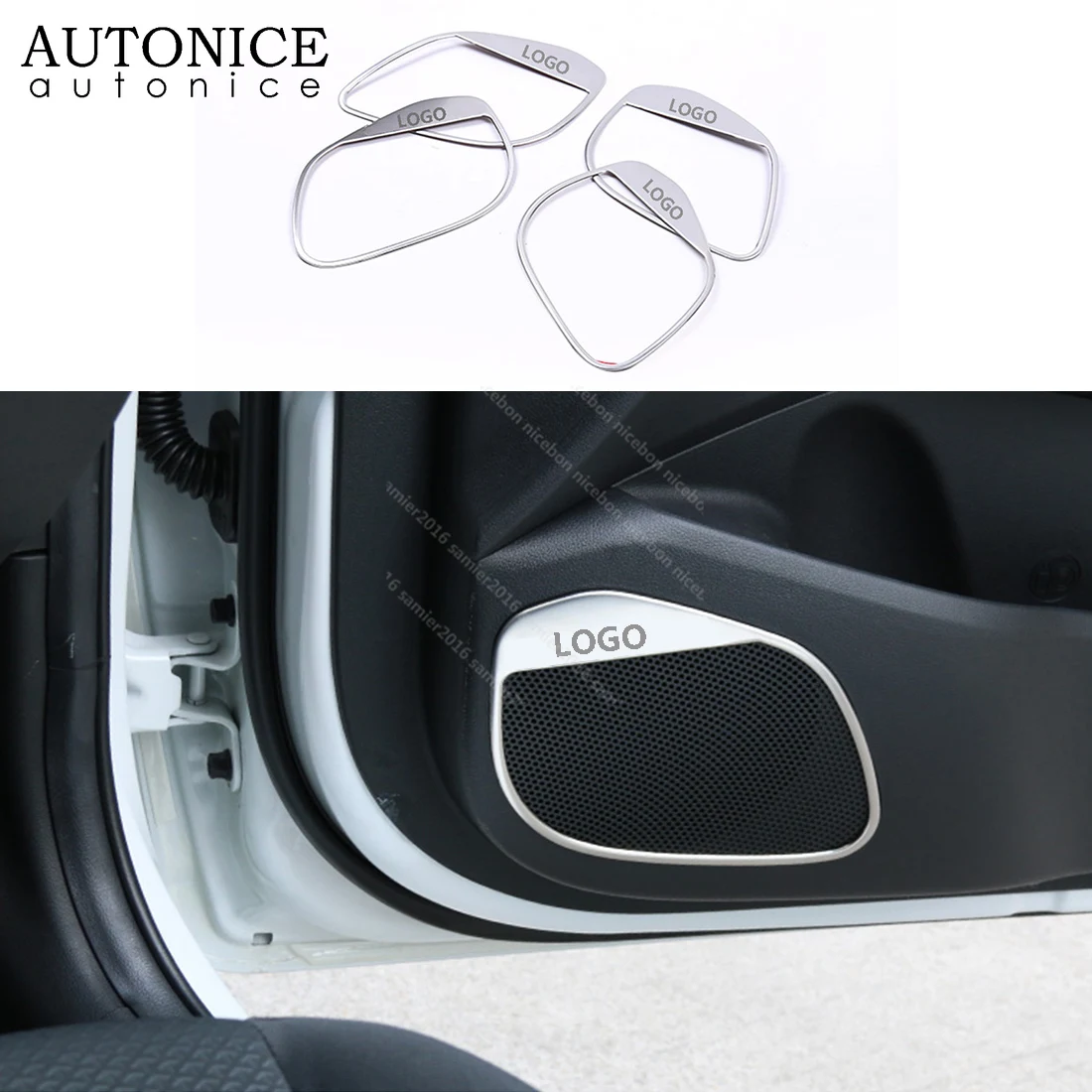 

4pc Door Stereo Speaker Frame Cover For Hyundai Accent Verna Solaris 2018-2019