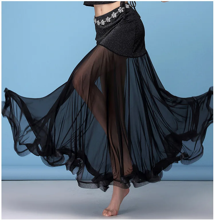 Черная юбка для танца живота, длинный костюм для танца живота, платье, юбка для женщин, Восточный Костюм, тренировочные юбки, юбки для фламенко