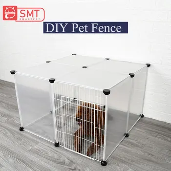 

SMARTPET Pet Fences Dog Cage Playpen Iron Net Cat Puppy Kennel House Free Combination Animal Bird Rabbit Playing Sleeping Room