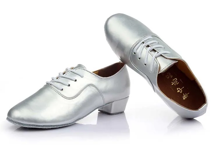 Мужские бальные туфли для латинских танцев больших размеров для мальчиков, современные танцевальные туфли для танго, мужские туфли для сальсы на каблуке, черные белые танцевальные туфли WD042