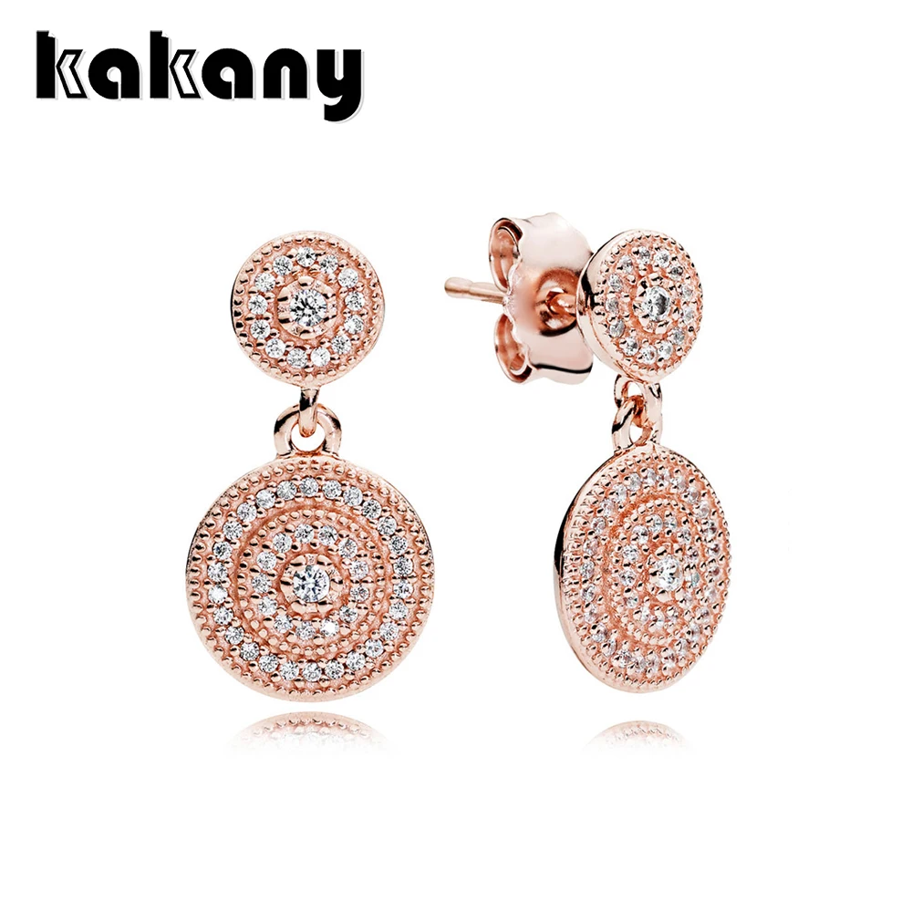 

KAKANY 2019 Standard 925 Sterling Silver Rose Gold Shining Elegant Earring Stud Earrings Original Romantic Wedding Jewelry
