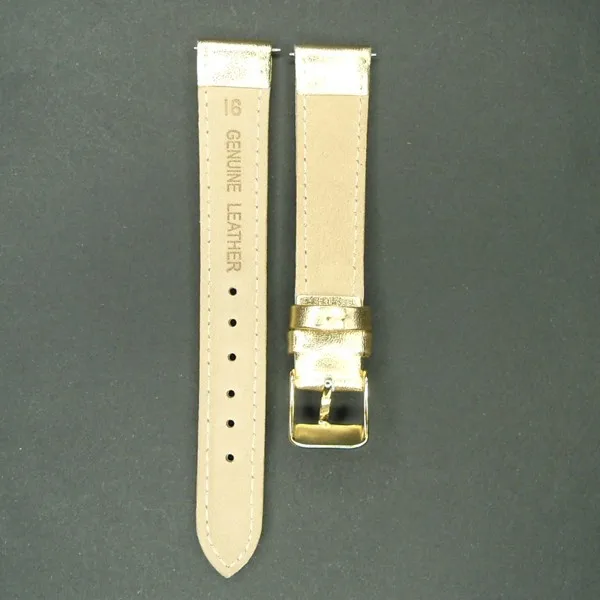 YQI 16 мм ремешок для часов из натуральной телячьей кожи Модный золотой ремешок для часов серебряные часы Bnad ремень для часов женские часы