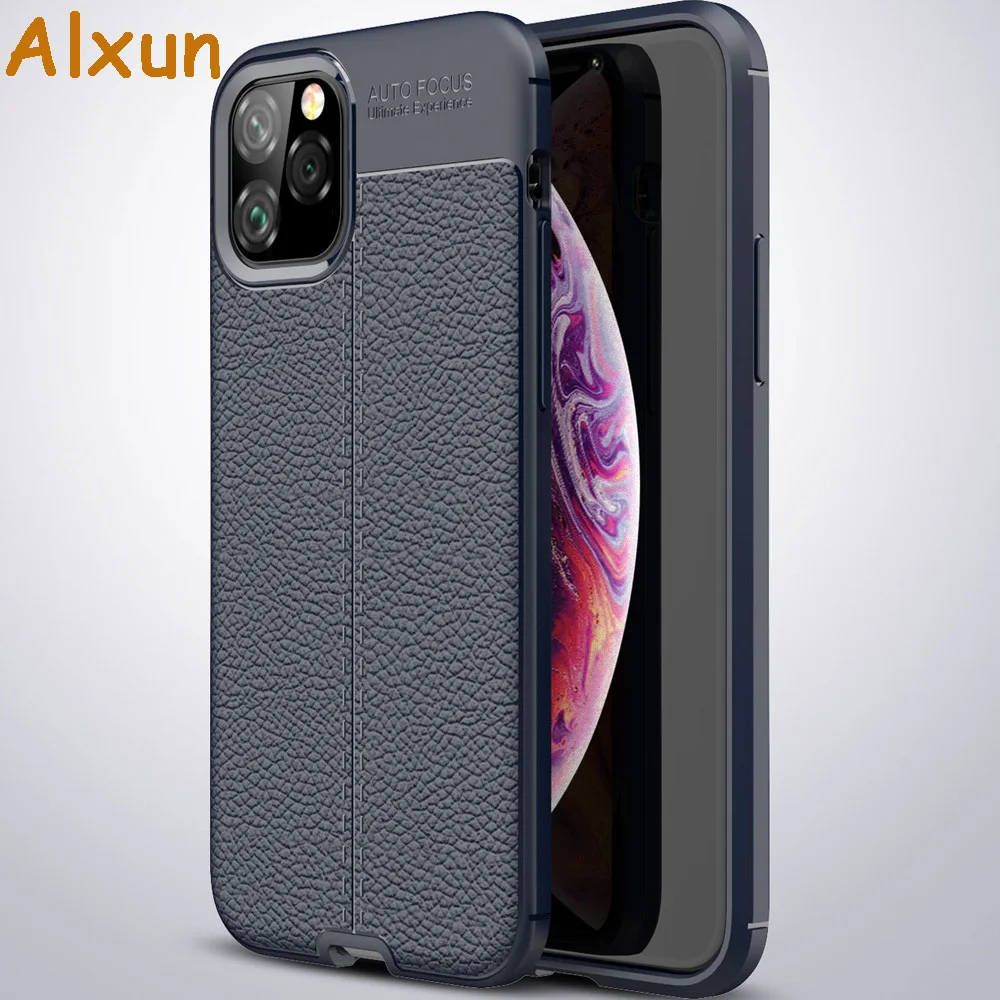 

Alxun For Apple iPhone 11 Pro Max Case Leather Luxury Soft TPU Ultra Fashion Shockproof Back Cover For iPhone 11 Pro Case