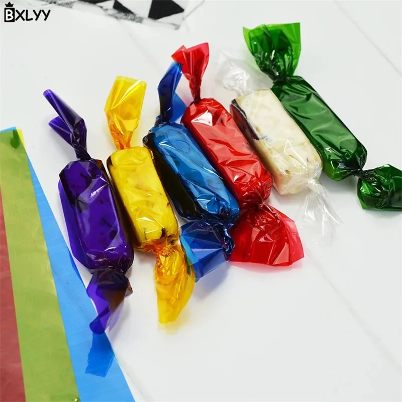 BXLYY 50 шт. прозрачный candypacking бумага нуга Цветной Целлофан детей ручной работы украшения из бумаги для свадьбы Baby Shower. 8z