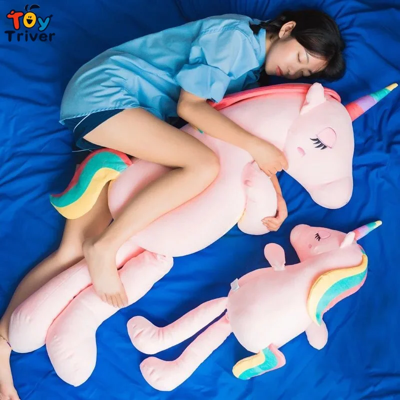 110 см Плюшевые единорог лошадь игрушка чучело для маленьких девочек подарок Детская успокаивающие игрушки диван подушки Поддержи дома