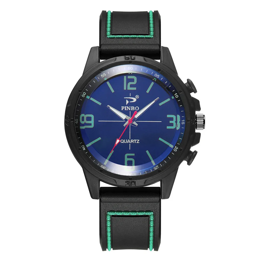 Для мужчин Мягкие силиконовый ремешок Спортивные модные часы имитация повседневные zegarek мески wo нержавеющая сталь